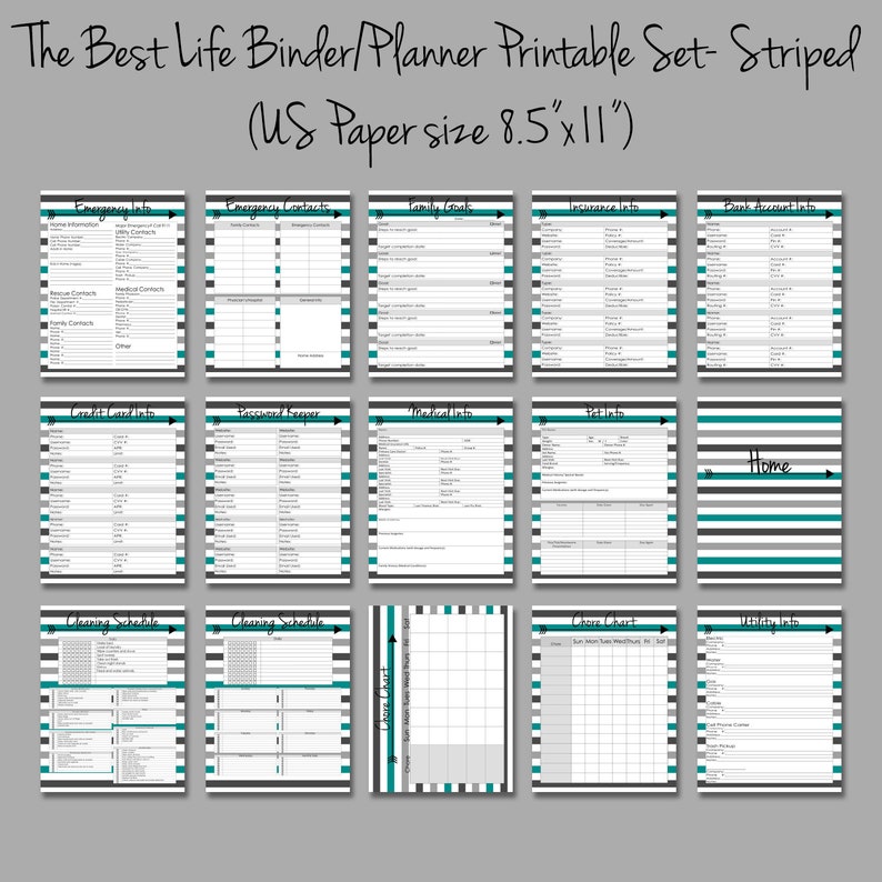 Property Handle Binder Printables Range- Striped Arrows Variation (US Paper Dimensions- 8.5x11within) The Most straightforward Everyday living Binder photograph about Life Binder Printables called Property Control Binder Printables Range- Striped Arrows Variation (US Paper Sizing- 8.5x11within) The Ideal Existence Binder