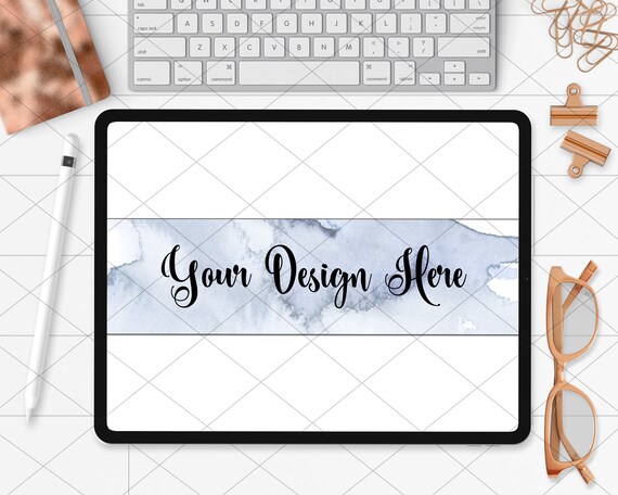 Download Ipad Mockup With Pencil Workspace Desk View Top View Jpg Etsy