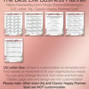 CUSTOMIZABLE Business Planner/binder Printables Bookkeeping Blogging ...