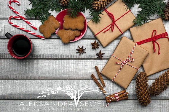 Mockup Gift Christmas Stock Photo Background Flatlay Mockup Styled Mockup Gift Christmas Stock Photo Background Flatlay Mockup Styled