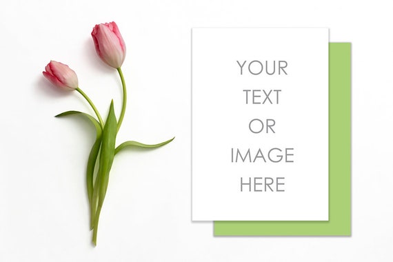 Card Mockup Styled Stock Photo Flower Mock Up Tulip Card Mockup Styled Stock Photo Flower Mock Up Tulip