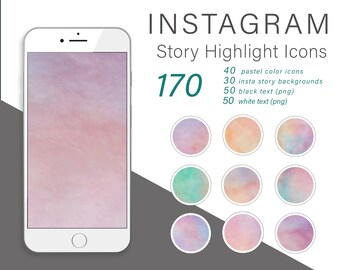 Instagram Stories Highlight Icons | Watercolor Pastel Insta story Icons | Watercolor Pastel Instagram Backgrounds | Instagram Story Covers