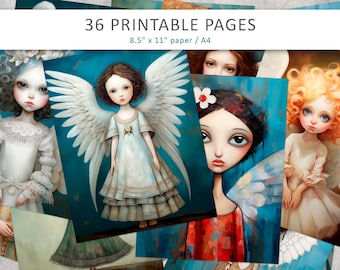 Vintage Angel Junk Journal Kit: Printable Ephemera (Digital Download)