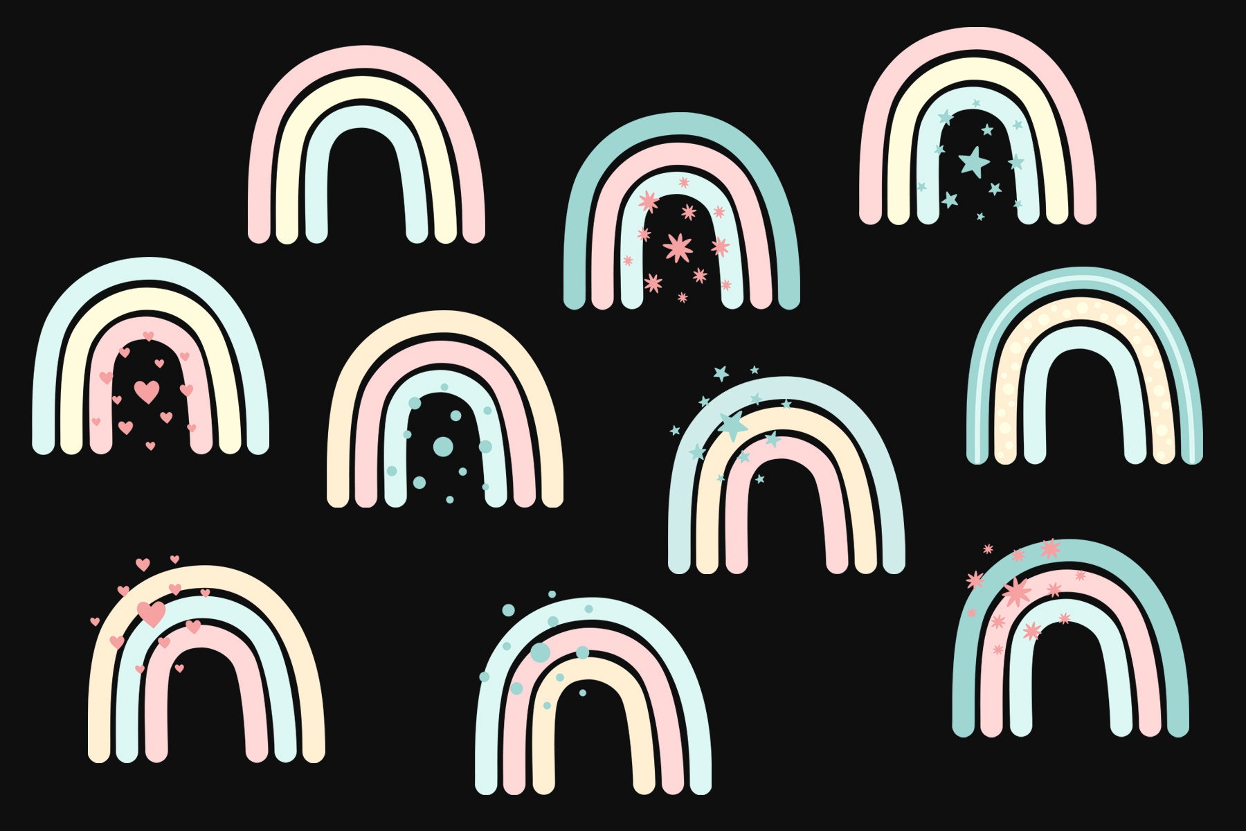 Rainbow pastel clipart Rainbow baby svg files Vector baby | Etsy