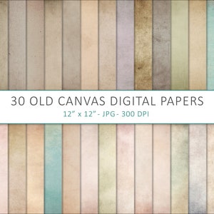 Gealterte Leinen Leinwand Digitales Papier, Vintage Scrapbook (Digitaler Download)