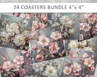 Untersetzer-Bundle: 24 quadratische PNG-Designs (digitaler Download)