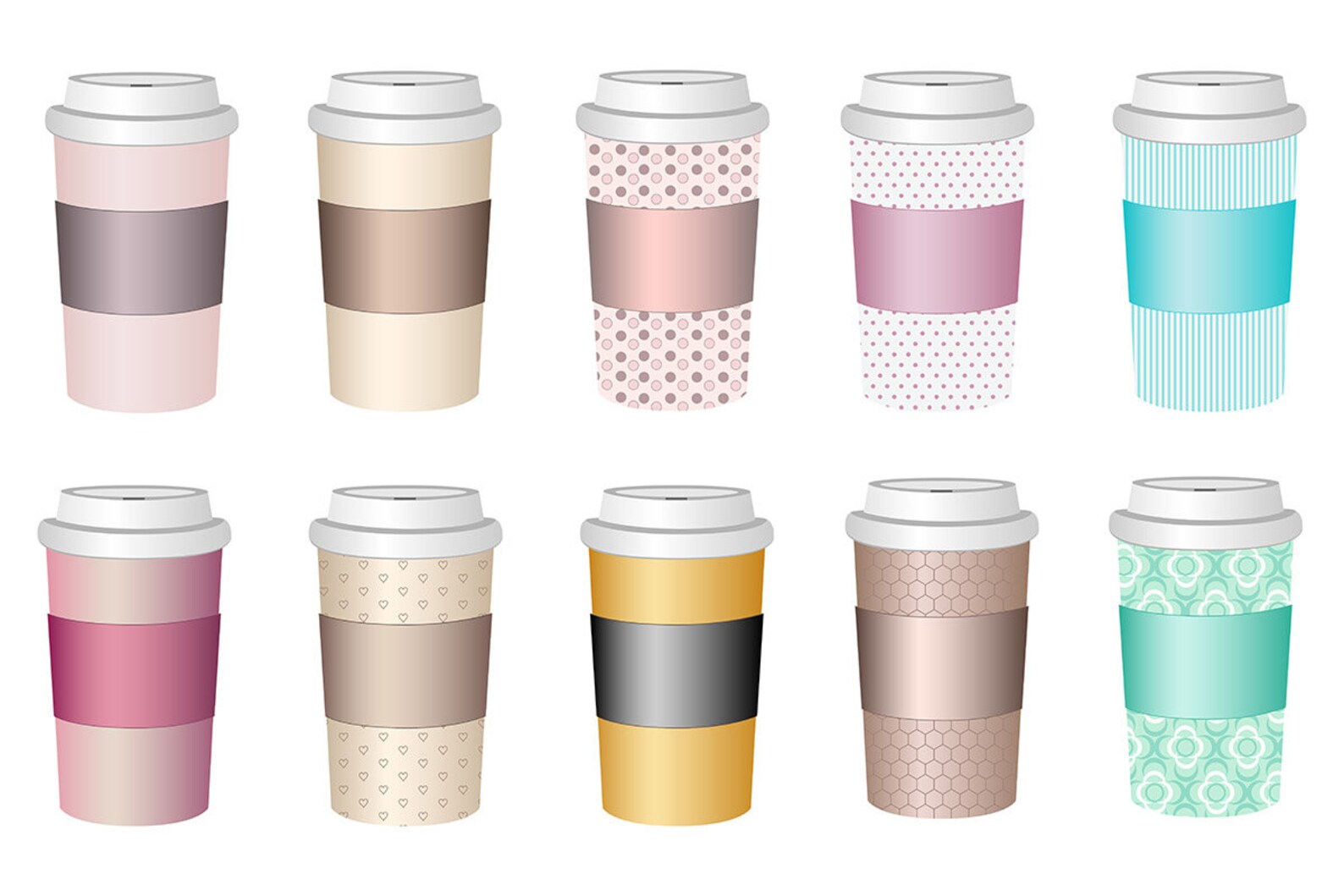 Coffee Paper Cup Clip Art Vector Coffee Cup SVG Coffee PNG Etsy
