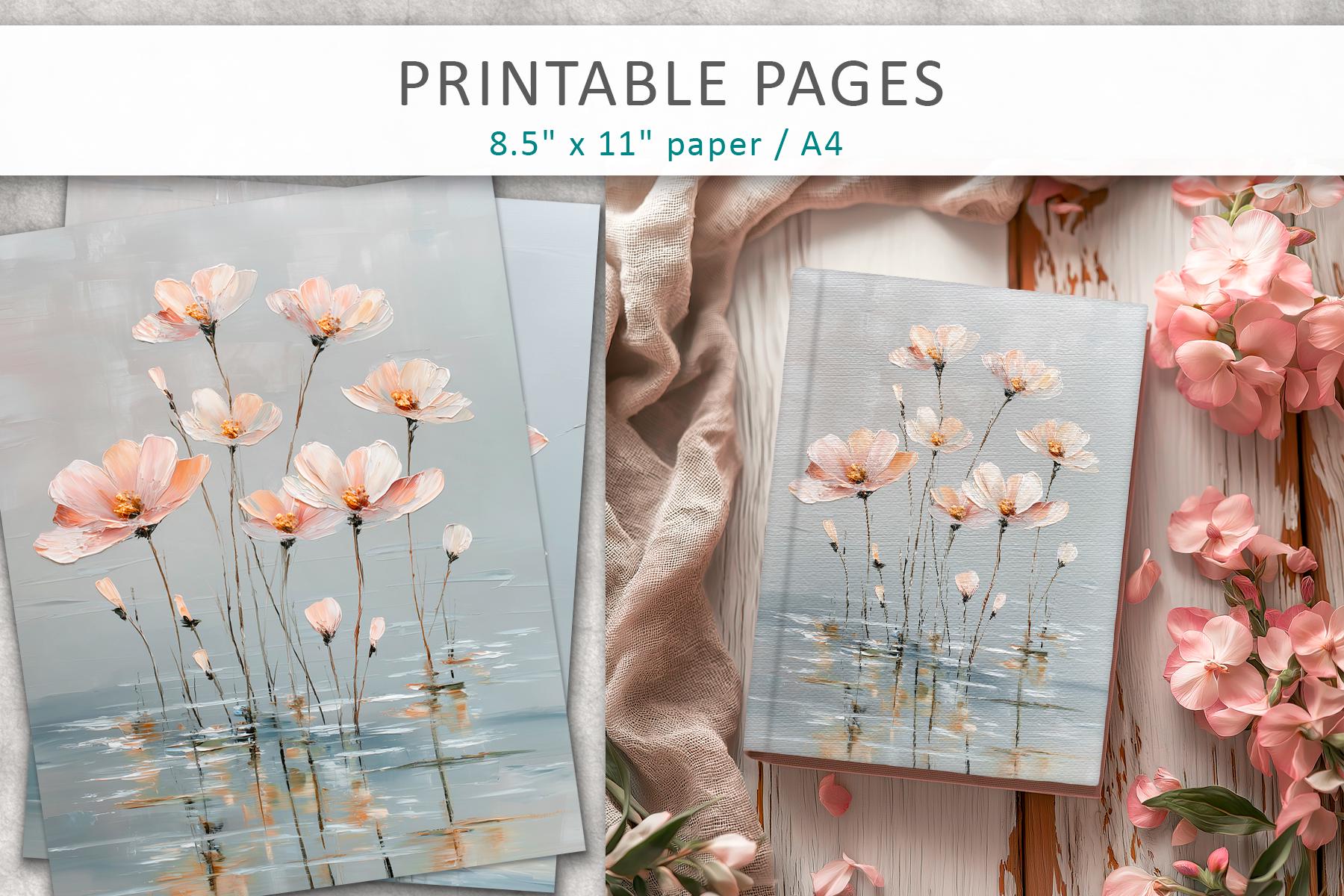 Grunge Floral Printable Pages | Vintage Scrapbook Paper | Junk Journal ...