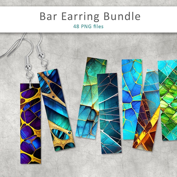 Color Abstract Bar Earring PNG, Sublimation Designs, Earring Blanks Design, Printable Earring, Earring Template, Rectangle Earring