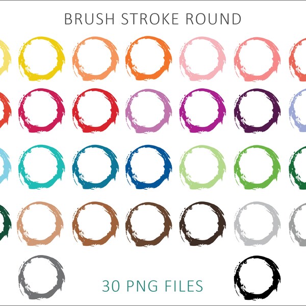 brush stroke clipart, brush stroke cricut, round digital frame, sublimation design, grunge circle, brush strokes graphics bundle