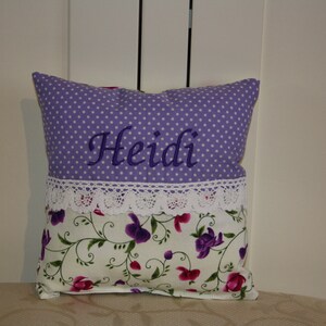 orchid Lavender Pillow embroidered with wish name