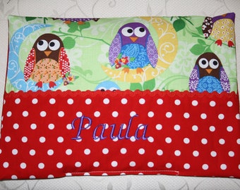 Cherry Pit Pack, XXL, desired name embroidered, owl