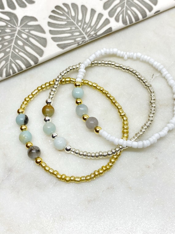 Amazonite Bracelet Semi Precious Stone Stretch Bracelet Etsy Amazonite Bracelet Semi Precious Stone Stretch Bracelet Etsy