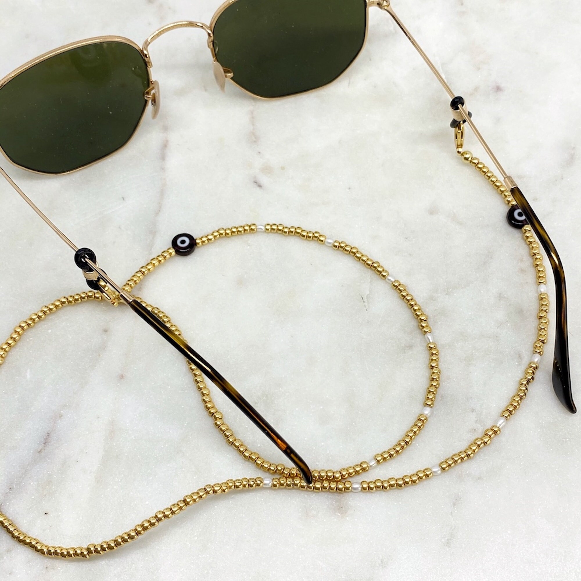 Beaded Sunglasses Chain With Pearls and 