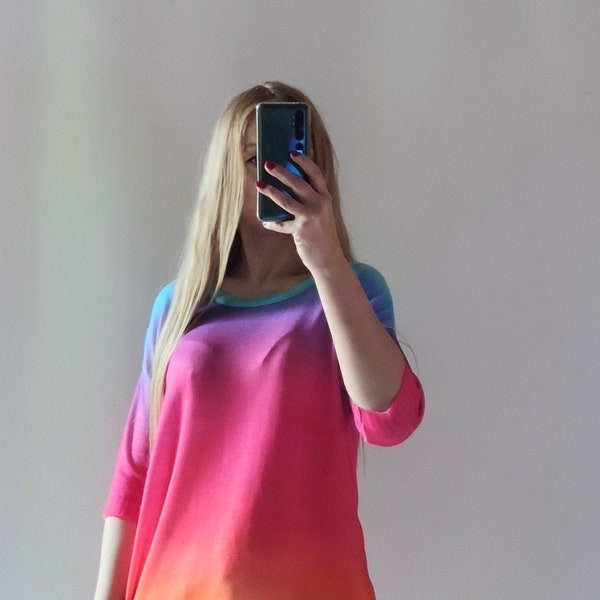 Sweter damski oversize ombre