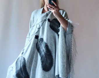 Hand-felted Dream Catcher poncho in four colors