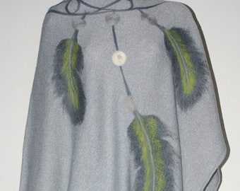 Soft felted poncho, cape