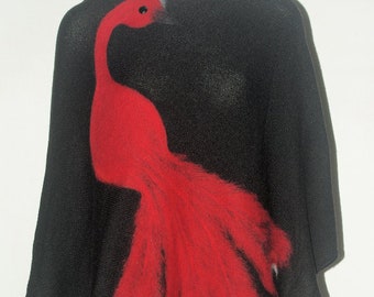 Women's felted poncho