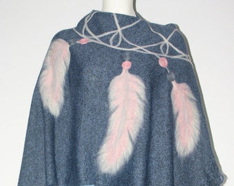 Women's felted poncho