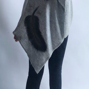 Poncho decorated with wool, cardigan, sweater image 4