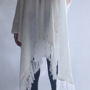 Poncho decorated with flowers, cape with tassels image 10