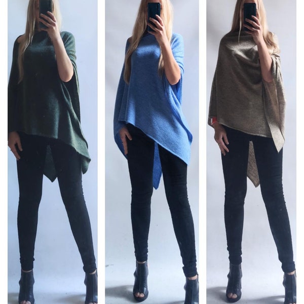 Classic, smooth poncho, cape, sweater