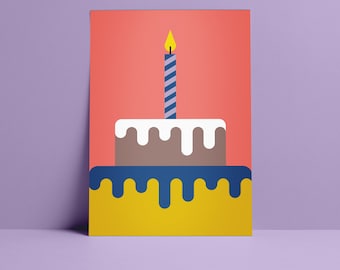 Postkarte "Birthday-Torte"