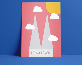 Postkarte "kölsch Mädche" Dom