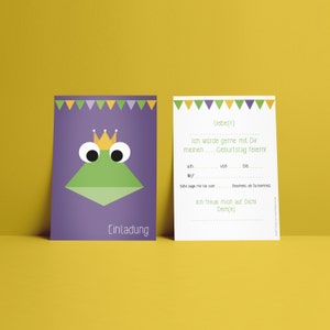 5er-Set Einladungskarte, Frosch