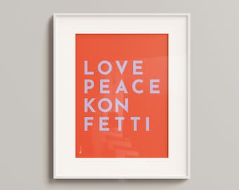 Poster "Love Peace Confetti" 30 x 40 cm