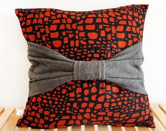 Cushion Sleeve Loop Spotted Approx. 40cm x 40cm Brown Black Grey Sofa Pillow Modern Patterned