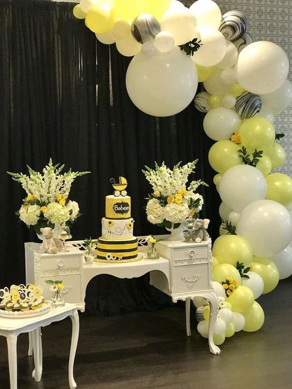 Diy Balloon Garland Kit Yellow White Arch Bumble Bee Etsy