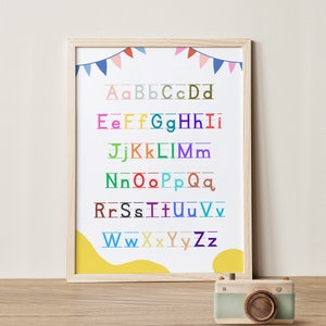 Das Alphabet Bunt, ABC Regenbogen Poster, Lehrwand Kunst druckbar, Homeschool Klassenzimmer Dekor, ABC Poster, Back to School