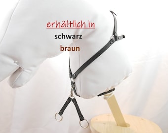 Vorderzeug mit Martingal-Gabel für Hobbyhorse, schwarz braun