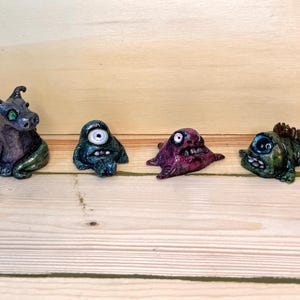 Tiny Desk Friends Hand-Crafted Polymer Clay Monster Statues