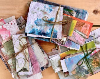 Hand-Dyed Paper Bundle – 25 Assorted Sizes, Colors, & Textures