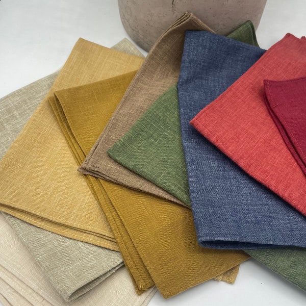 Premium linen napkins - reusable sustainable eco friendly fabric serviettes - kitchen paper towel replacement - housewarming gift