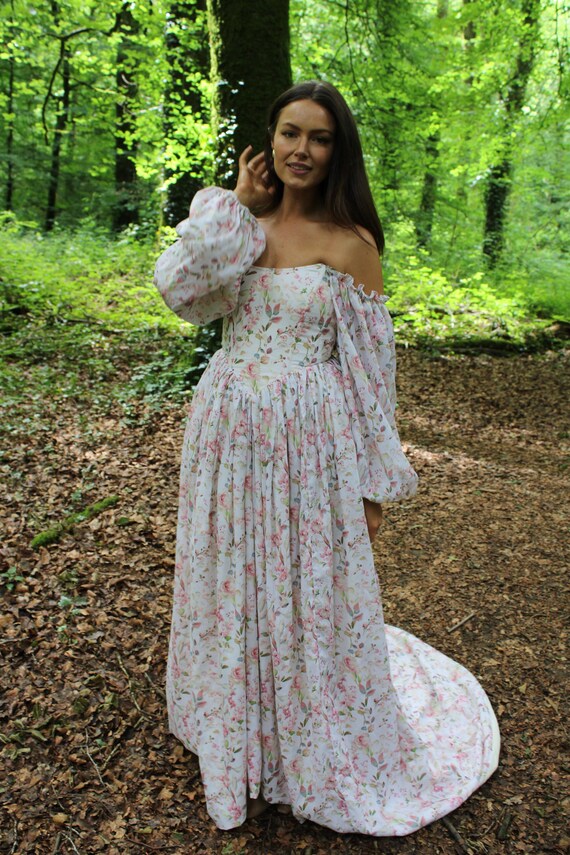 Corset Dress Off-the-shoulder Linen Puff Sleeve With Boning and Lace-up  Back - Cottagecore Medieval Fairytale Wedding Costume Style - Etsy Denmark