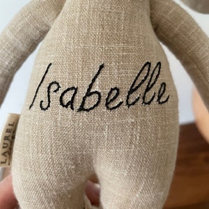 Add Name Embroidery to your Doll - customised personalised toy gift - baby shower first birthday Christmas present