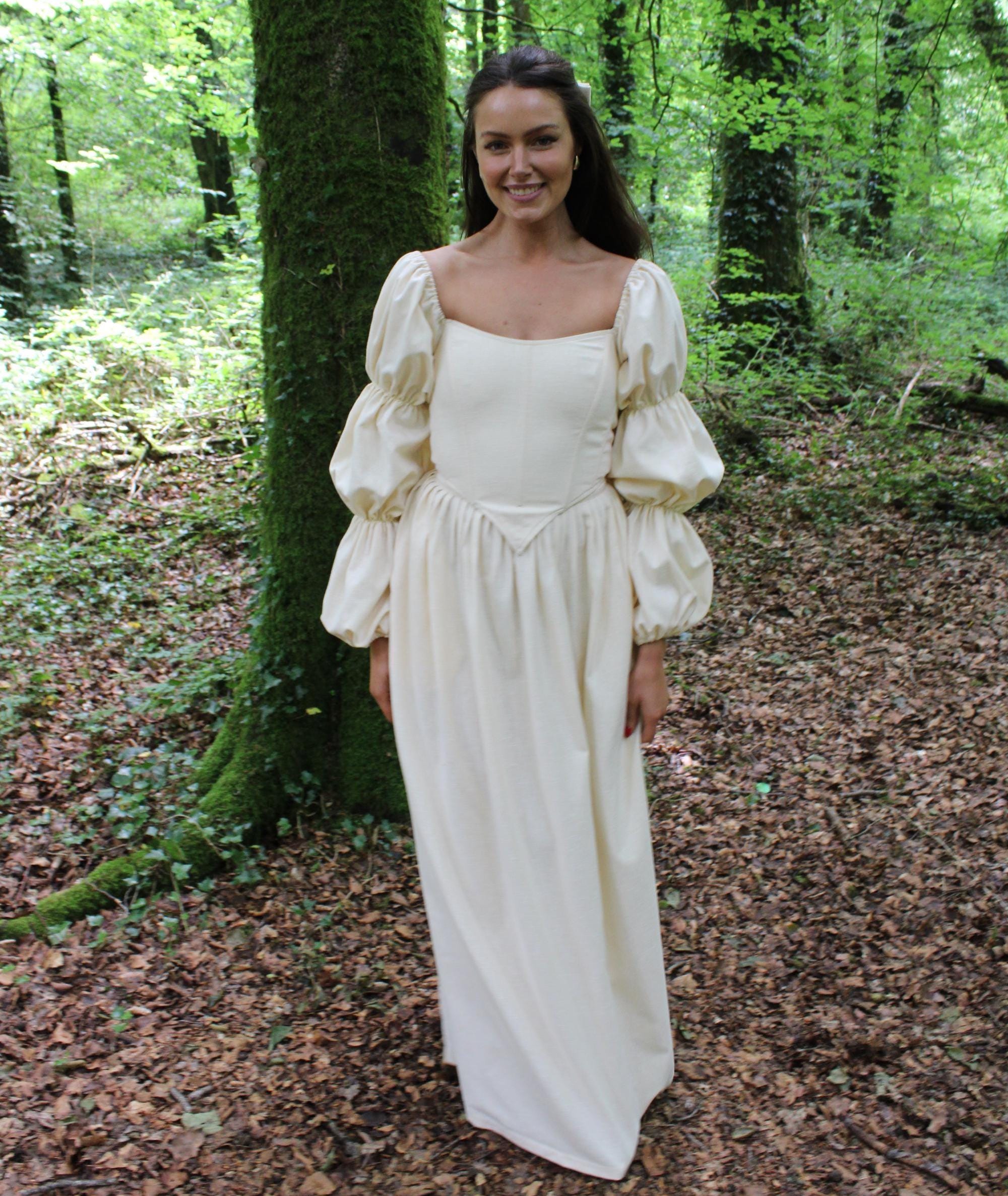 Linen Corset Top: Off-Shoulder Drape Sleeves, Lace-Up Back