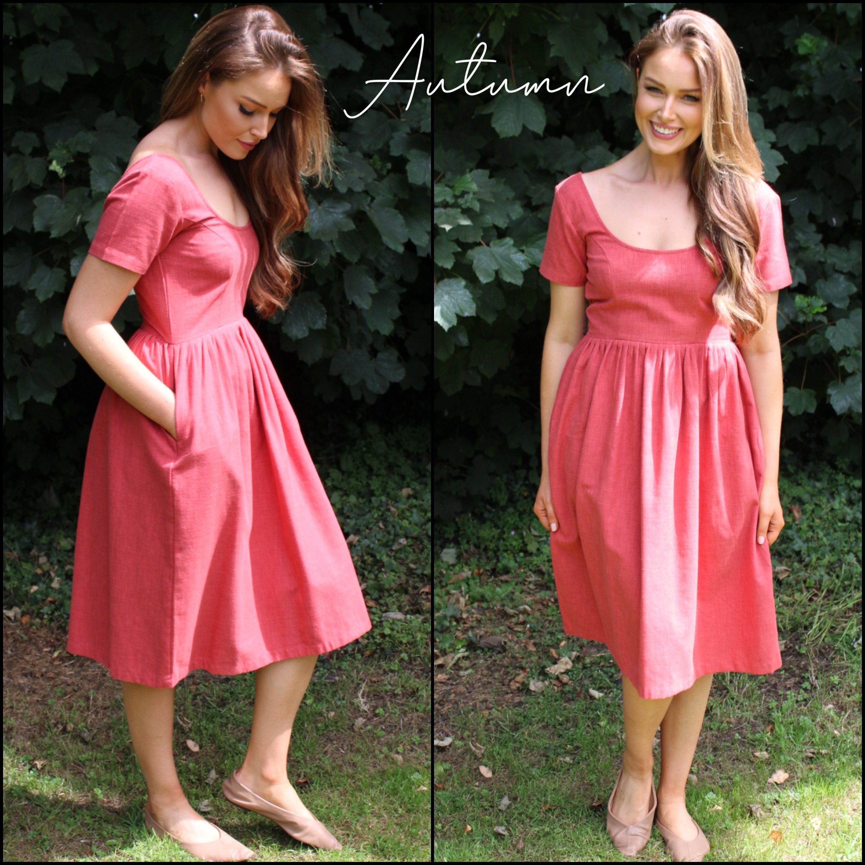 Linen Dress Soft Washable Linen Fit and Flare Spring Summer Etsy UK