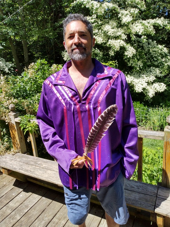 Native American Pow Wow Regalia Men's Purple Satin Ribbon Etsy