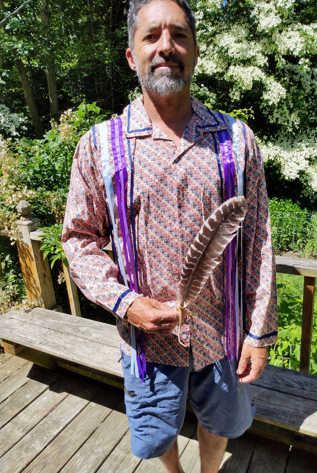 Native American Pow Wow Regalia Cotton Men's Ribbon Shirt Etsy