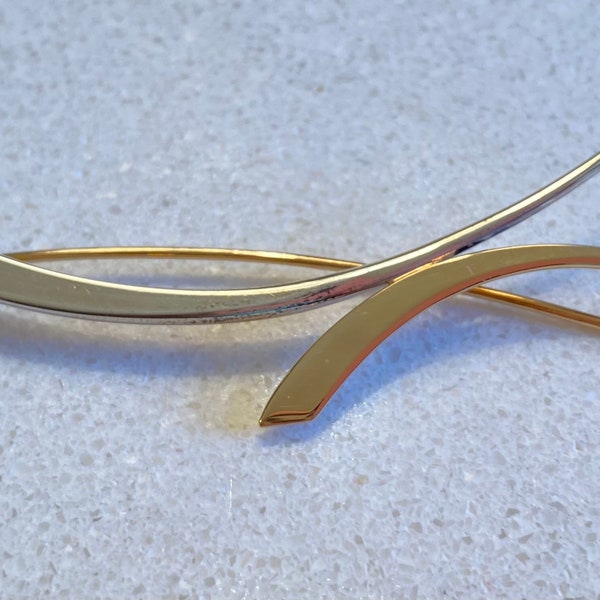 Ed Levin 14K and Sterling Modernist Brooch