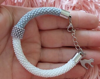 Bracelet on hand, Beaded bracelet, bracelet, crochet Bracelet, Toho bracelet