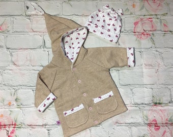 Baby jacket/turning jacket with cap, size 62-68