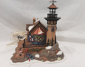 Vintage Dept 56Village LYNTON POINT TOWER House porcelain Christmas collectable
