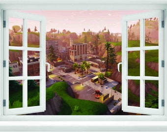 window with a view fortnite tilted towers wall mural - fortnite landscape 3d