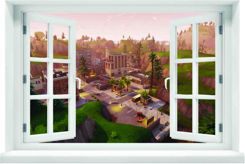 Window With A View Fortnite Tilted Towers!    Wall Mural Etsy - image 0