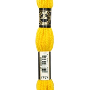 Tapestry Wool - DMC 100% Virgin Tapestry Wool. Yellow colour codes 7785, 7484, 7905,
